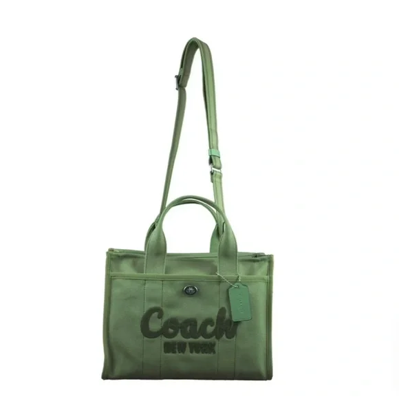 Coach Cargo Tote CP158 Soft Green Canvas Laptop Bag NWT - Picture 4 of 7